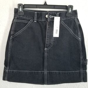 Topshop Carpenter Skirt in washed black